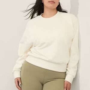 LIKE NEW Athleta Easy Fleece Crewneck Sweatshirt, Magnolia White, MP